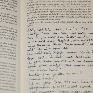 Handschriftliche Anmerkungen in einem Buch