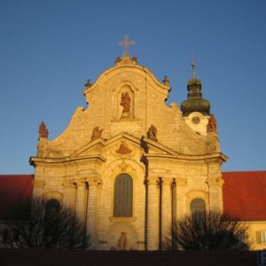 Fassade Zwiefalter Münster in der Abendsonne, Deutschland
