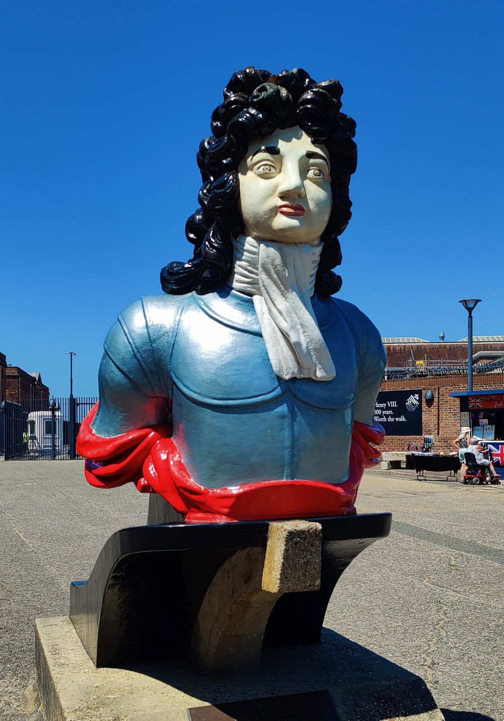 Galionsfigur John Benbow, Portsmouth Historic Dockyard, Großbritannien
