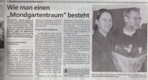 Rezension "Der Mondgartentraum" in einer Zeitung